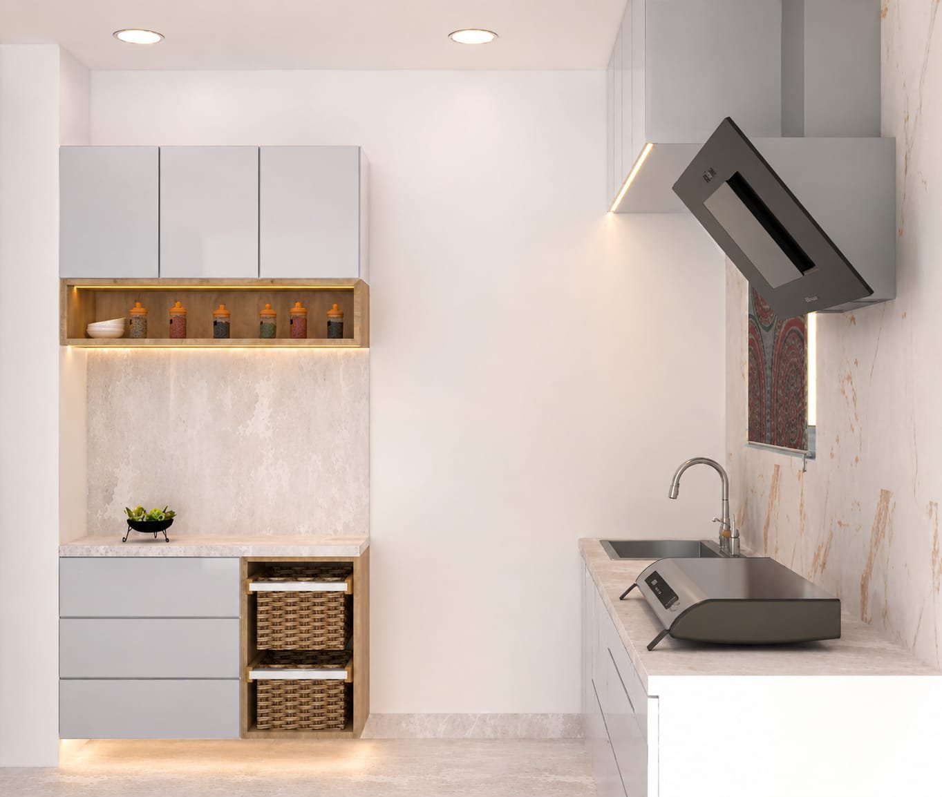 Modern kitchen interiors by home interior designers in Andhra Pradesh